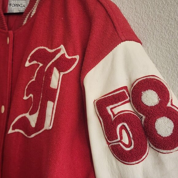 Vintage Forenza Jacket Mens Medium Old Friend University 58 Varsity 80s - Picture 5 of 16